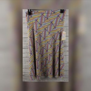 New LuLaRoe Azure Skirt Small Pink Multi Color